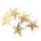 Σετ 10 led λαμπάκια χρυσά μεταλλικά αστέρια 3D με θερμό φωτισμό