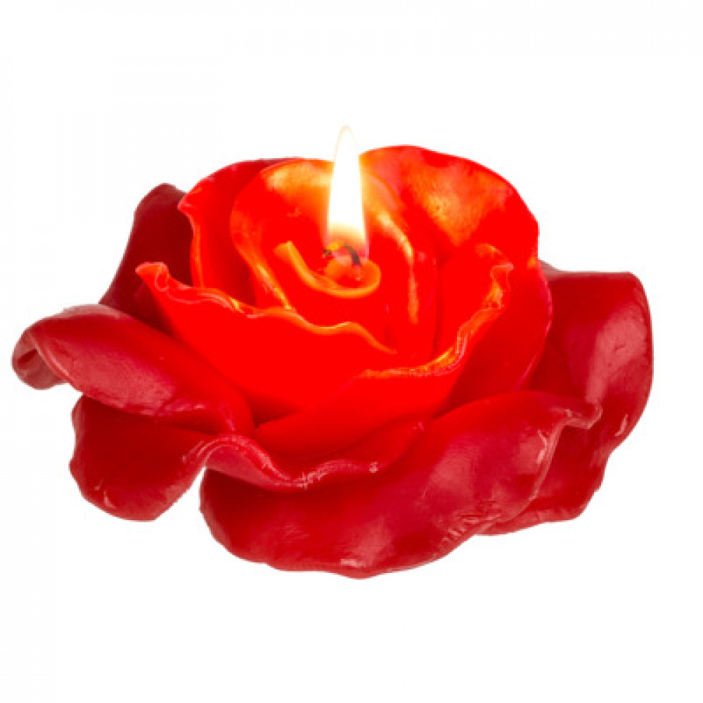 Σετ Αρωματικά Κεριά σε Σχήμα Τριαντάφυλλου που επιπλέουν στο νερό - 2 τμχ 10 x 4 cm (Κόκκινο)