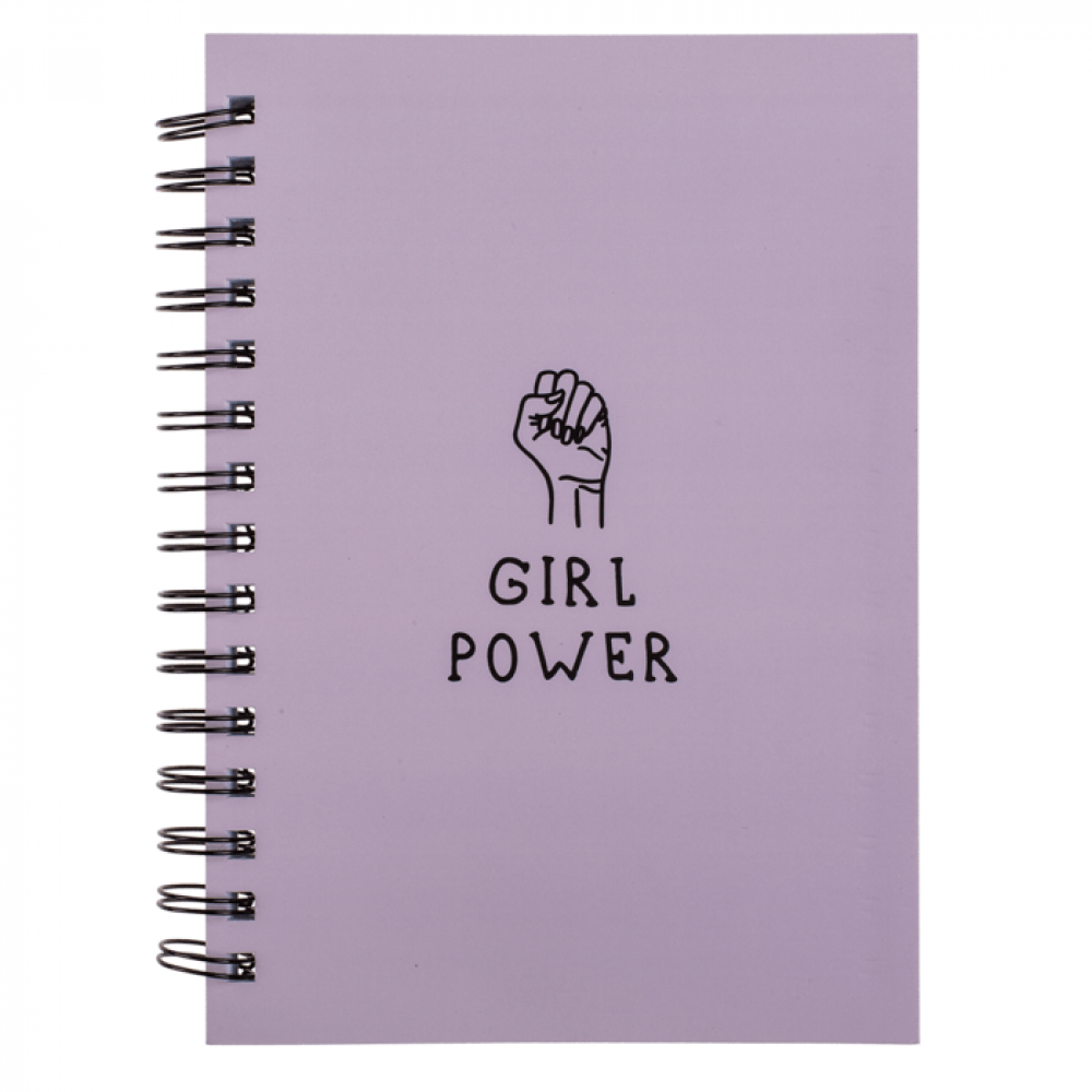 Σημειωματάριο A5 "Girl Power" με Γραμμές Μωβ (107 Φύλλα)