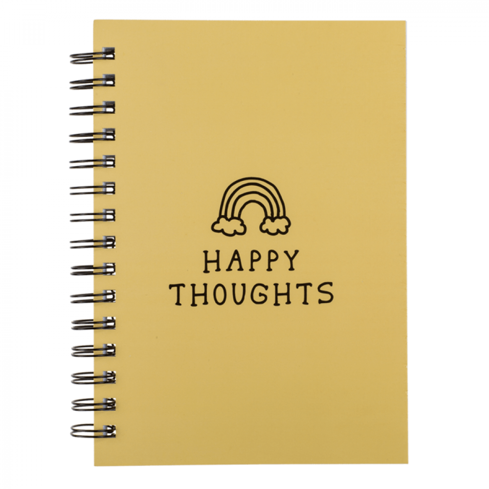 Σημειωματάριο A5 "Happy Thoughts" με Γραμμές Κίτρινο (107 Φύλλα)