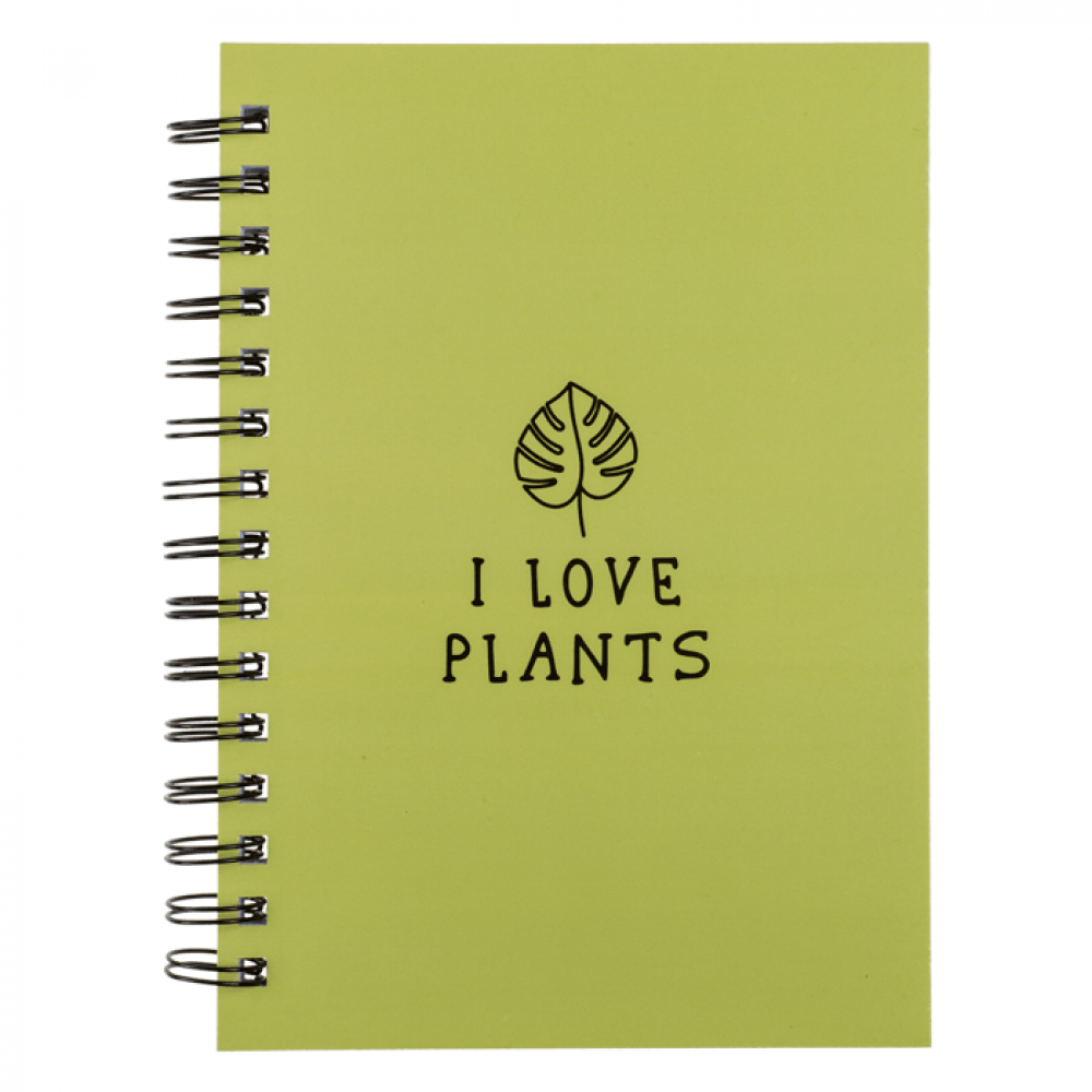 Σημειωματάριο A5 "I Love Plants" με Γραμμές Lime (107 Φύλλα)