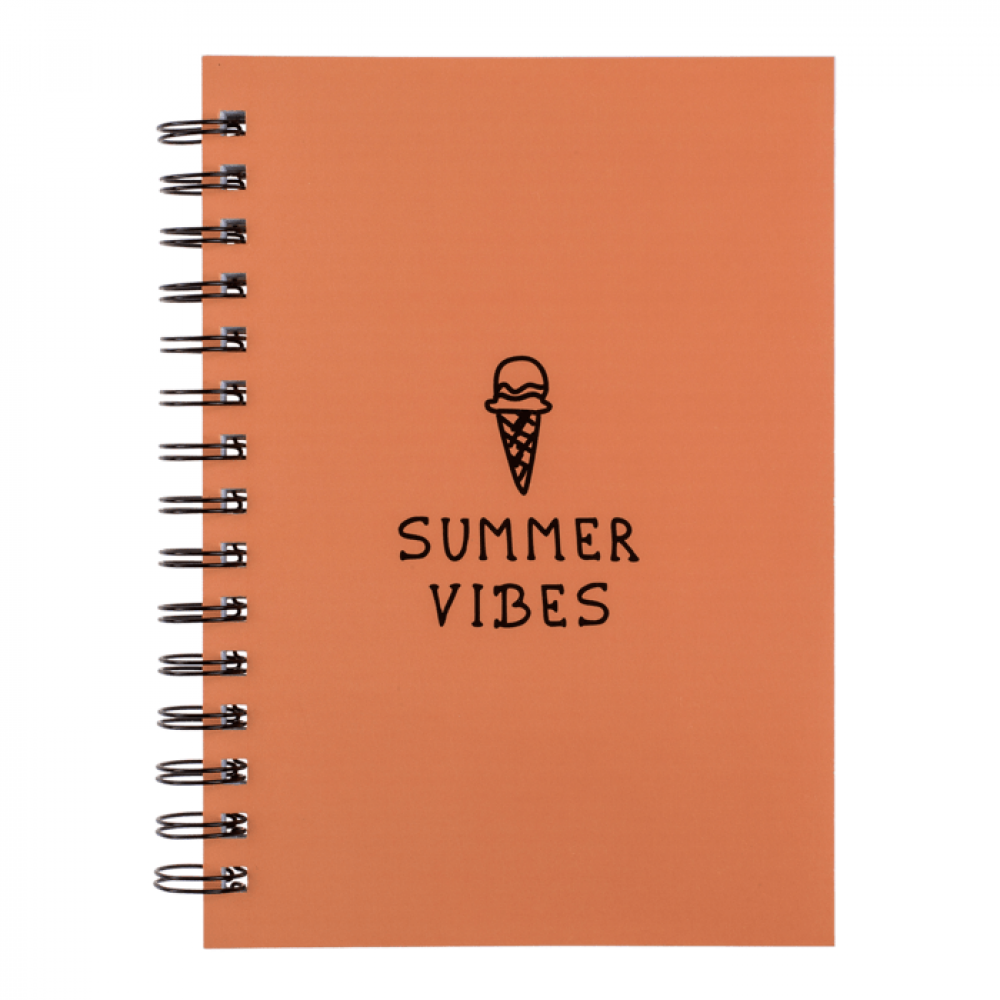 Σημειωματάριο A5 "Summer Vibes" με Γραμμές Πορτοκαλί (107 Φύλλα)