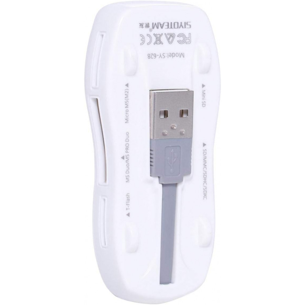 Siyoteam SY628 Card Reader USB για SD/microSD Porsche Style (Λευκό)