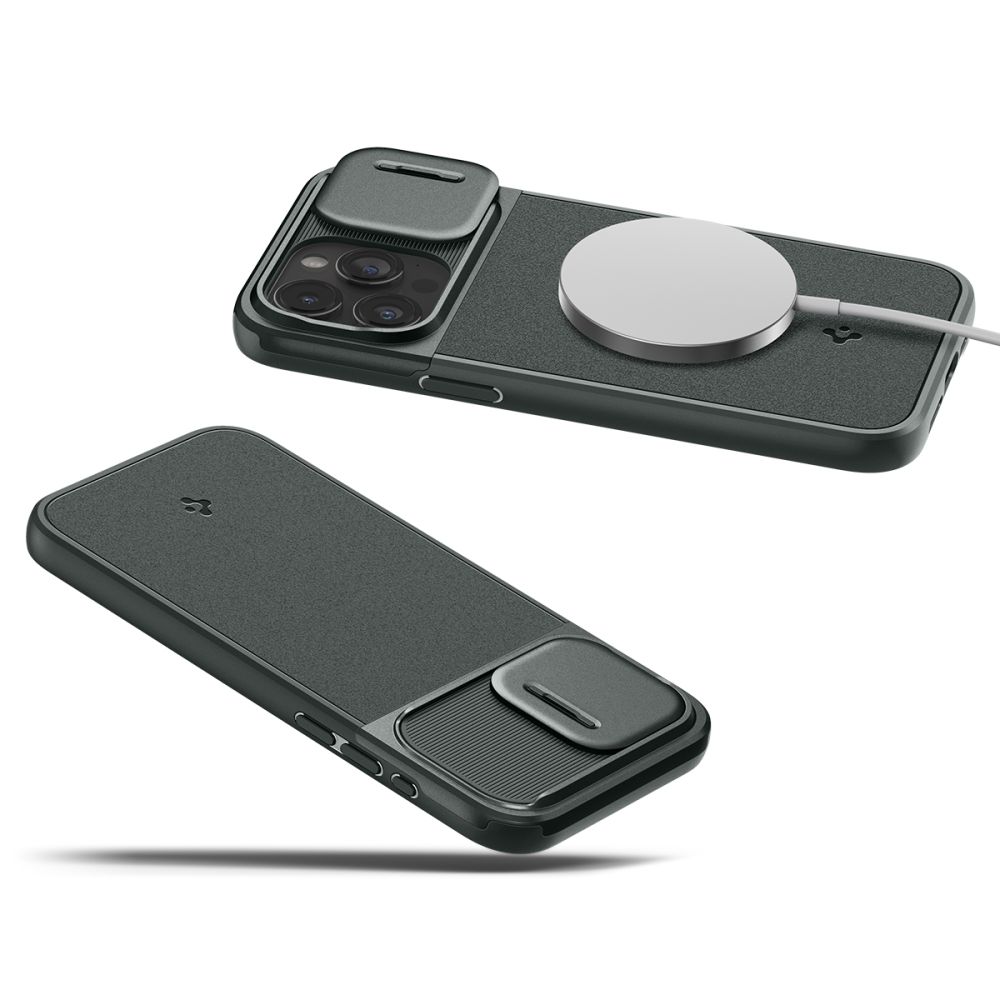Spigen Optik Armor MagSafe Back Cover Θήκη με Κάλυμμα για την Κάμερα για Apple iPhone 15 Pro (Abyss Green)