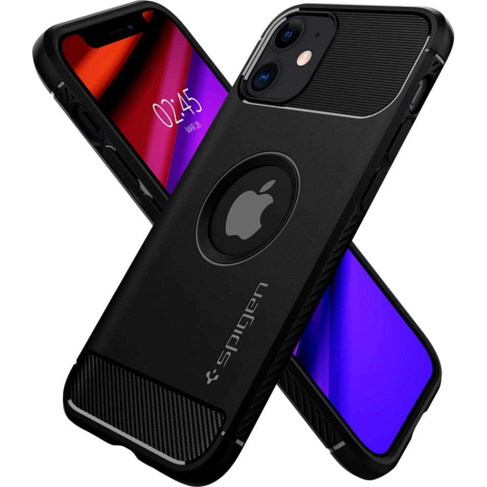 Spigen Rugged Armor Back Cover Θήκη για Apple iPhone 12 / 12 Pro (Black)