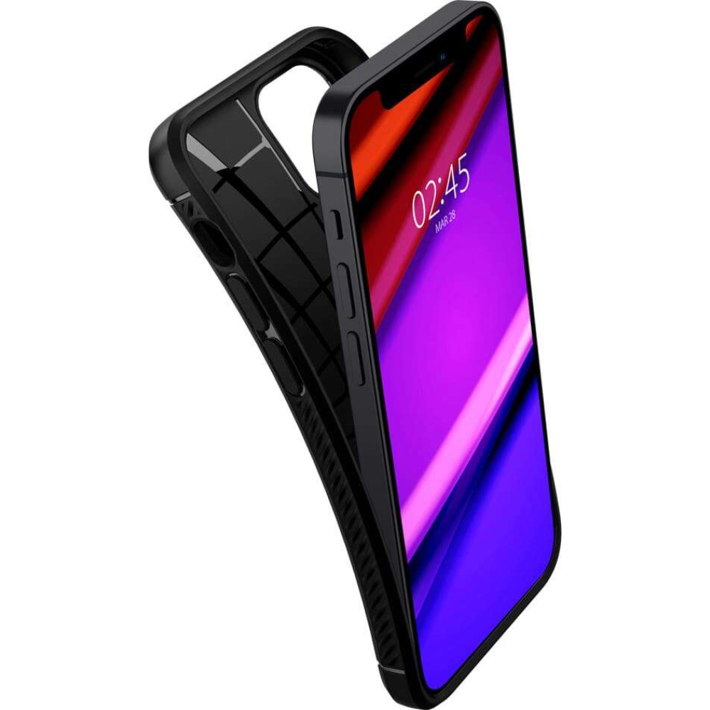 Spigen Rugged Armor Back Cover Θήκη για Apple iPhone 12 / 12 Pro (Black)