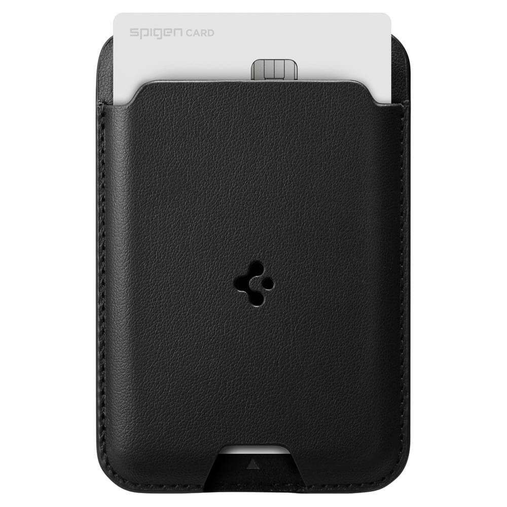 Spigen Valentinus Magsafe Card Holder Θήκη Καρτών από Οικολογικό Δέρμα (Μαύρο)