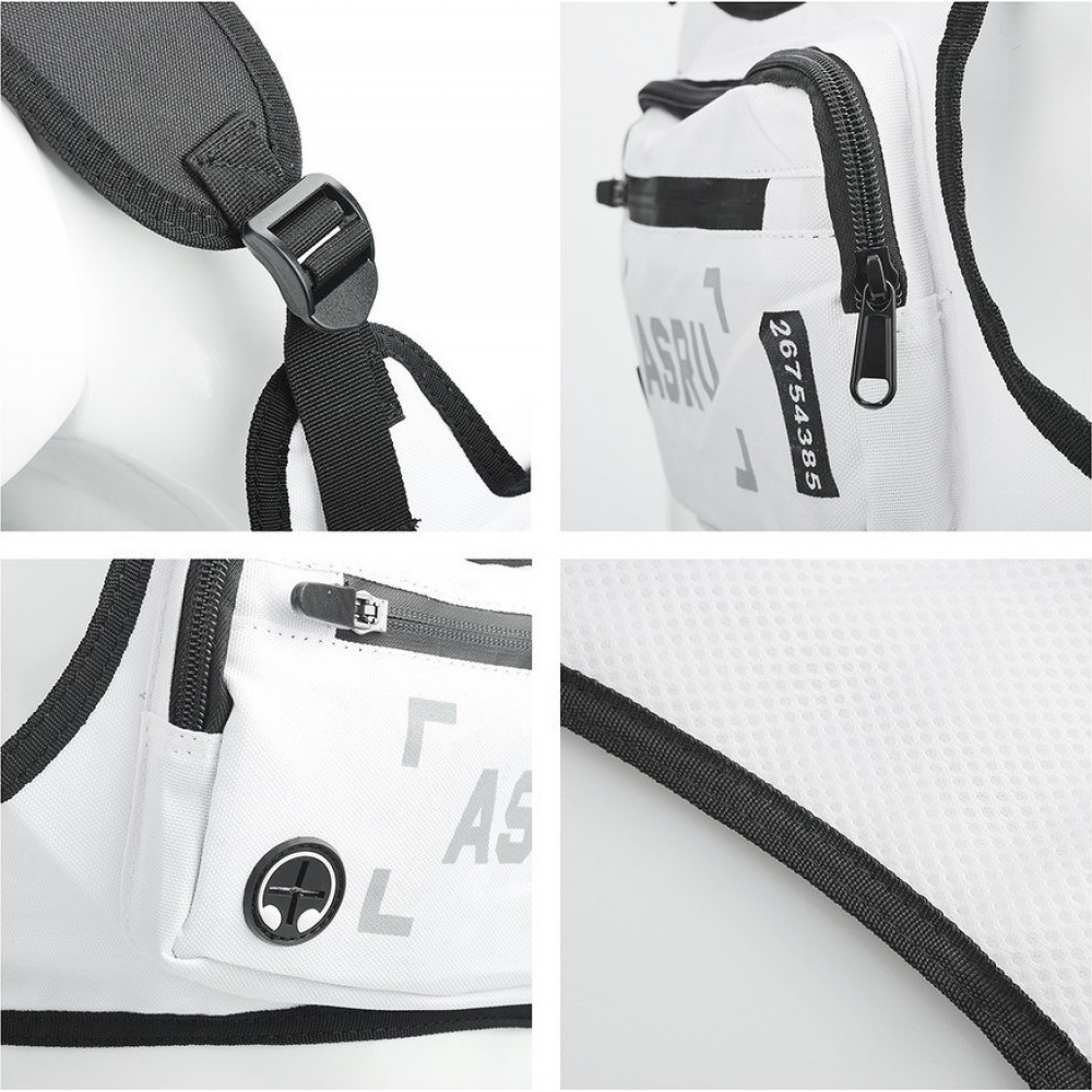 Sports Bag Αθλητική Τσάντα Τρεξίματος για το Στήθος με έξοδο ακουστικών 6.5" (Λευκό)