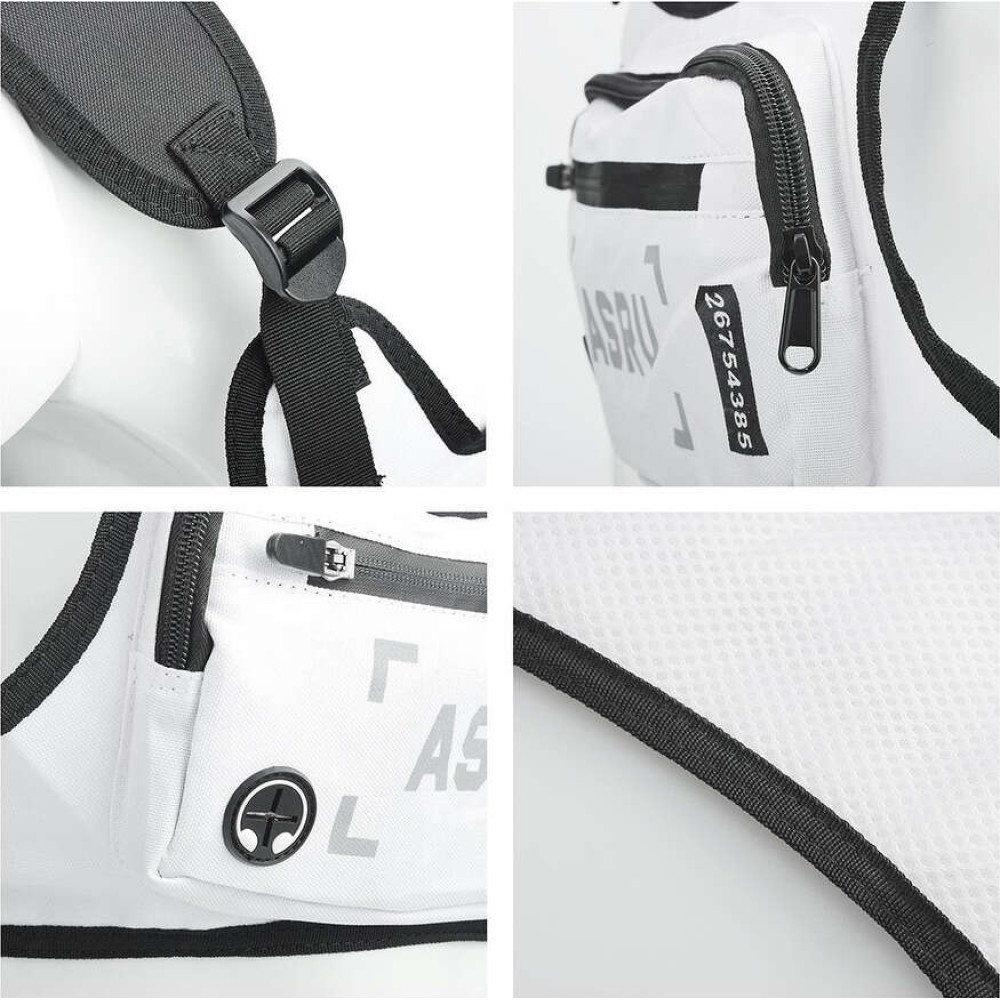 Sports Bag Αθλητική Τσάντα Τρεξίματος για το Στήθος με έξοδο ακουστικών 6.5" (Λευκό)