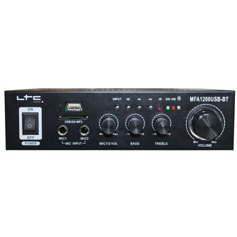 Στερεοφωνικός Ενισχυτής Karaoke LTC MFA1200USB-BT-BL 2x50W (Μαύρο) 