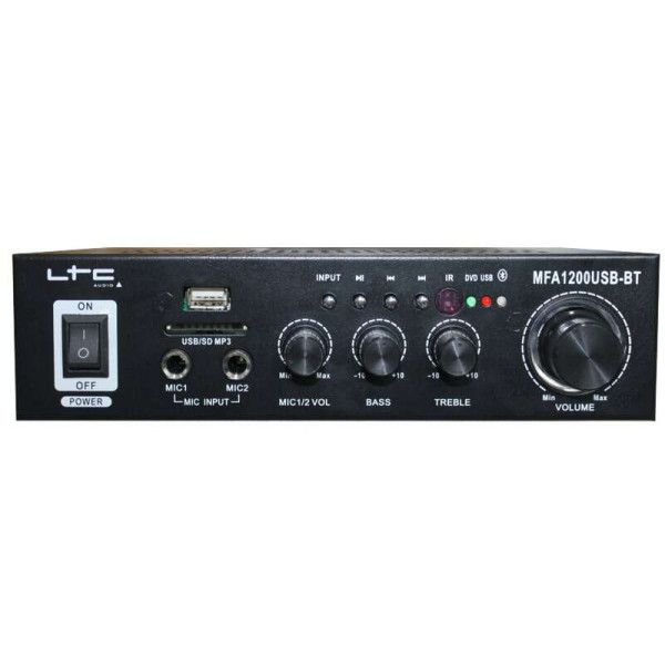 Στερεοφωνικός Ενισχυτής Karaoke LTC MFA1200USB-BT-BL 2x50W (Μαύρο) 