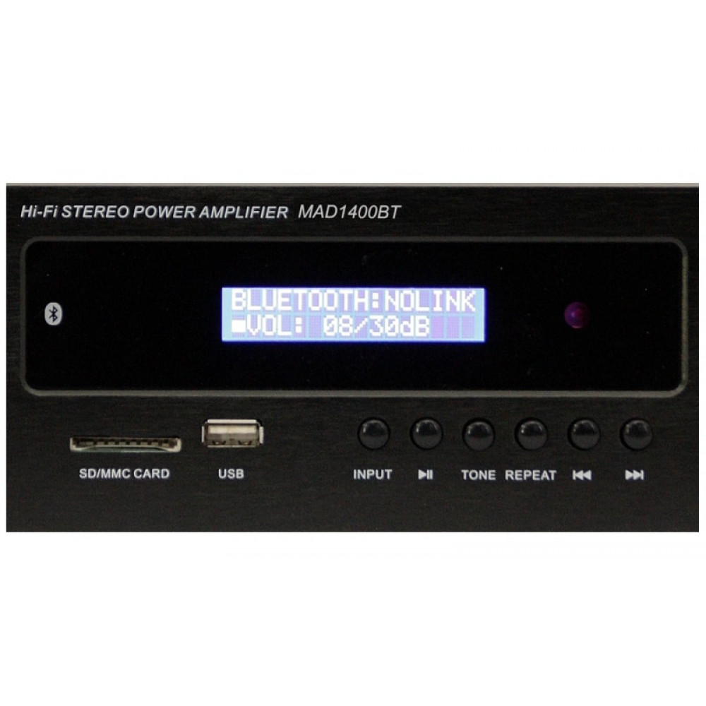 Στερεοφωνικός ραδιοενισχυτής με Bluetooth , USB & SD - Madison MAD1400BK