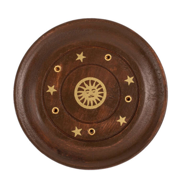 Στρογγυλή Ξύλινη Βάση για Αρωματικά Sticks (Ήλιος)