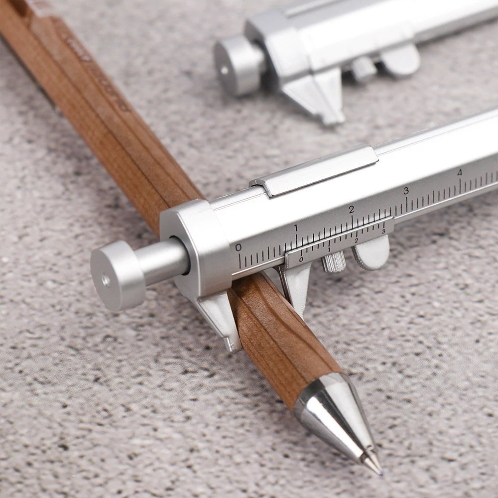 Στυλό εργαλείο με Παχύμετρο (Ασημί)