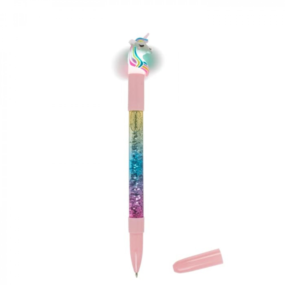 Στυλό με Glitter και Φως που αλλάζει χρώμα Unicorn 15cm