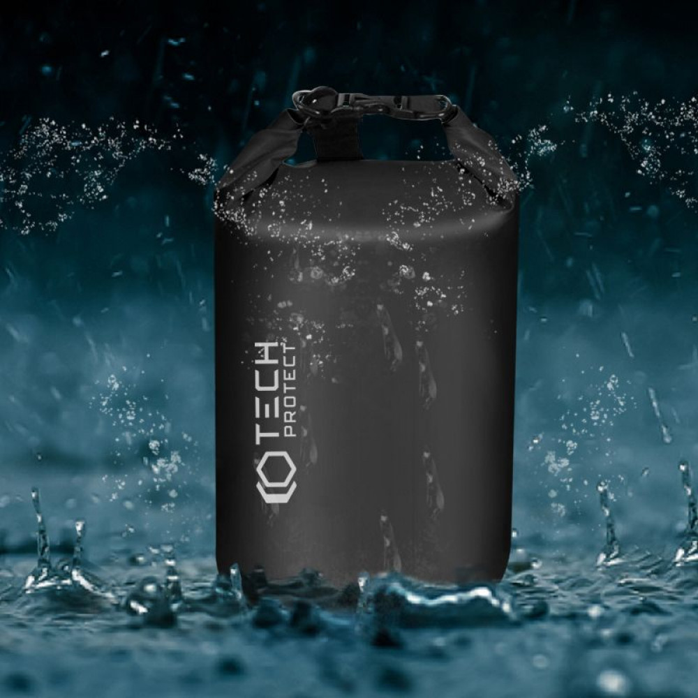 Tech-Protect Αδιάβροχη τσάντα θαλάσσης / πισίνας 20Lt (Μαύρο)