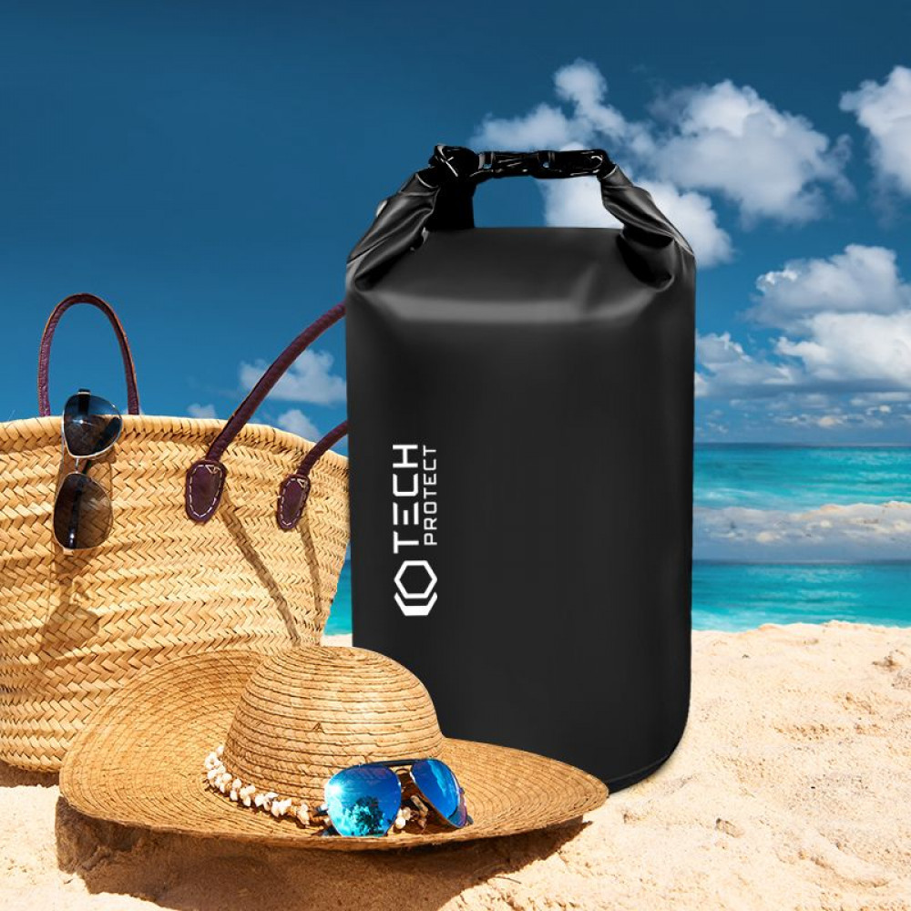 Tech-Protect Αδιάβροχη τσάντα θαλάσσης / πισίνας 20Lt (Μαύρο)