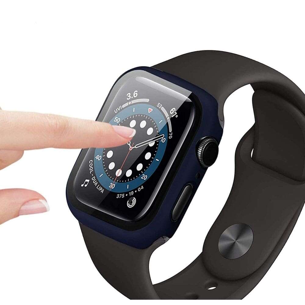 Tech Protect Defense360 Προστατευτική Θήκη PC μαζί με Tempered Glass για Apple Watch 44mm (Μαύρο)