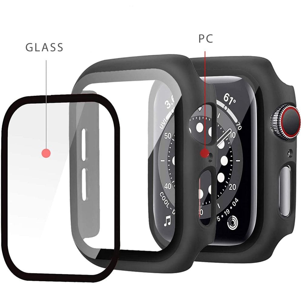 Tech Protect Defense360 Προστατευτική Θήκη PC μαζί με Tempered Glass για Apple Watch 40mm (Μαύρο)