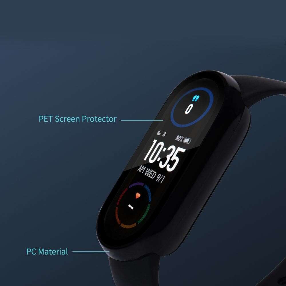 Tech Protect Defense360 Προστατευτική Θήκη PC μαζί με Tempered Glass για Xiaomi Mi Band 3/4/5/6 NFC (Μαύρο)