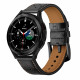 Tech-Protect Δερμάτινο Λουράκι για Samsung Galaxy Watch 4/5/5 Pro 40/42/44/46 mm (Μαύρο)
