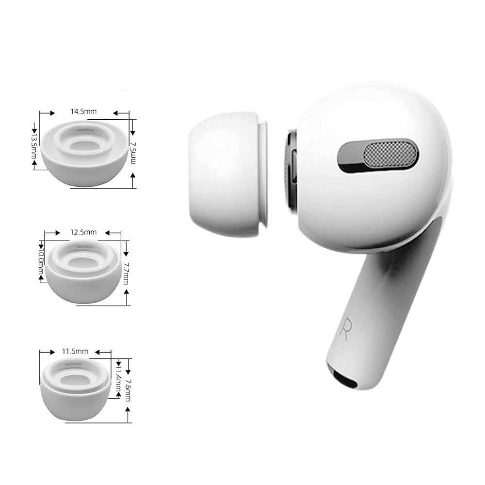 Tech-Protect Ear Tips 3-Pack για Apple AirPods Pro 1 / 2 (Λευκό)