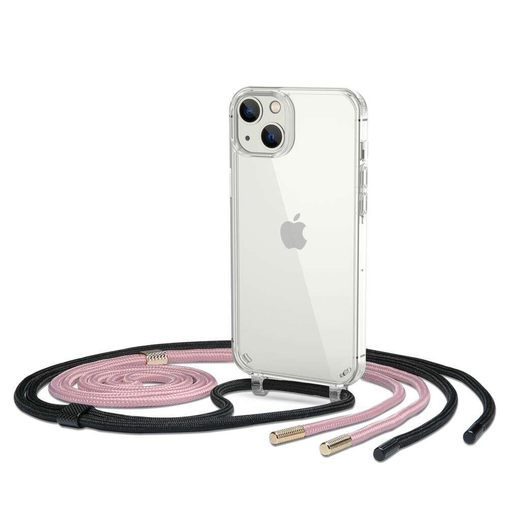 Tech Protect Flexair Chain Back Cover Θήκη Σιλικόνης με 2 Λουράκια για Apple iPhone 14 (Διάφανο)