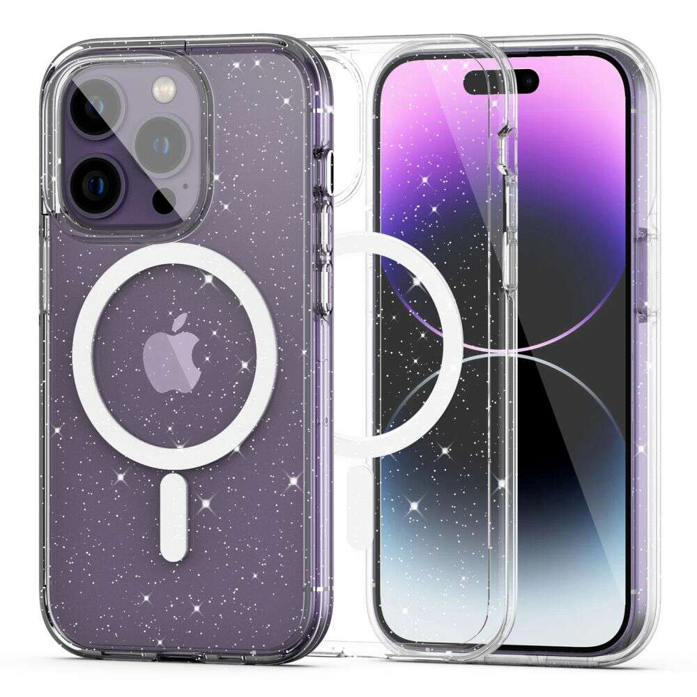 Tech Protect Flexair Hybrid Magsafe Back Cover Θήκη για Apple iPhone 14 Pro (Glitter/Clear)