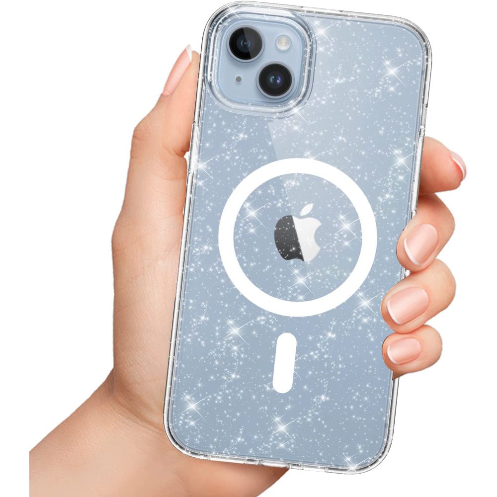 Tech Protect Flexair Hybrid Magsafe Back Cover Θήκη για Apple iPhone 15 Pro (Glitter/Clear)
