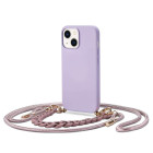 Tech Protect Icon Chain Back Cover Θήκη Σιλικόνης με Λουράκι για Apple iPhone 14 Plus (Violet)