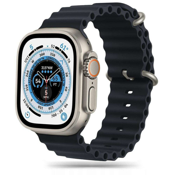 Tech-Protect Iconband Pro Λουράκι Σιλικόνης για Apple Watch 44/45/46/49mm (Μαύρο)
