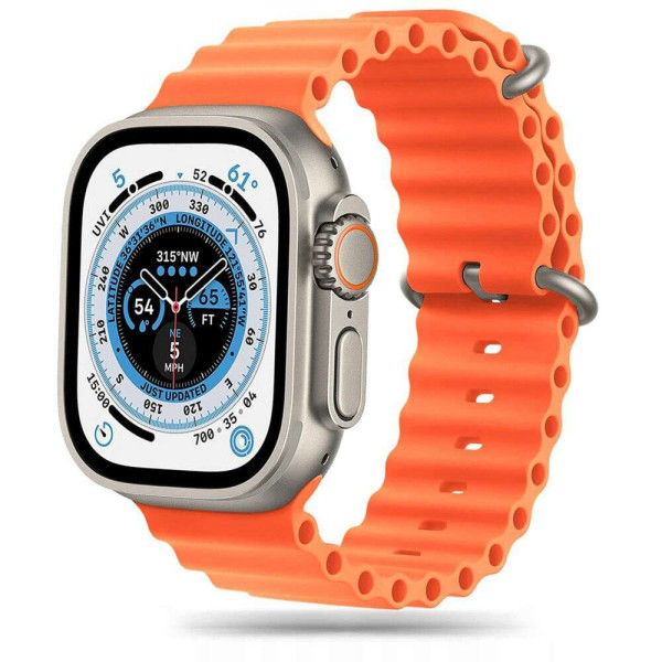 Tech-Protect Iconband Pro Λουράκι Σιλικόνης για Apple Watch 44/45/46/49mm (Πορτοκαλί)
