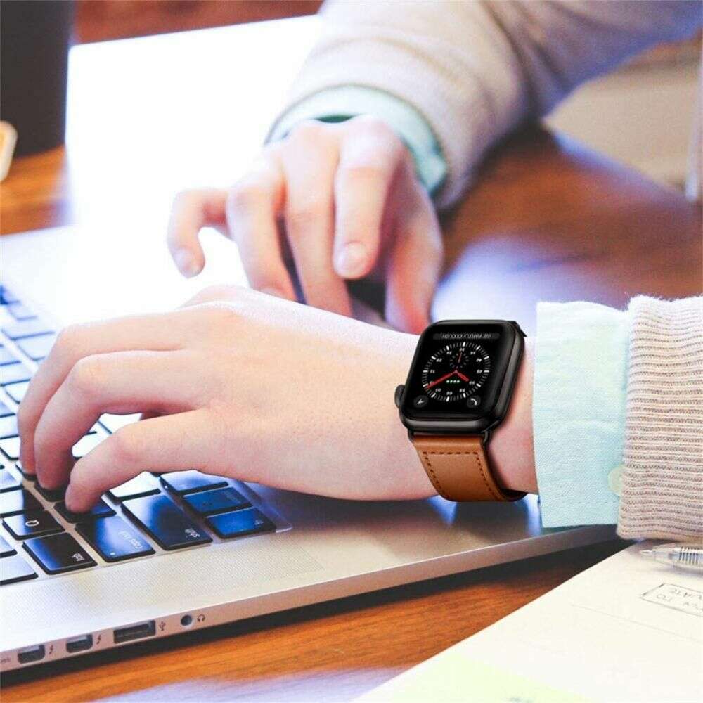 Tech-Protect LeatherFit δερμάτινο λουράκι για Apple Watch 42/44mm (Καφέ)