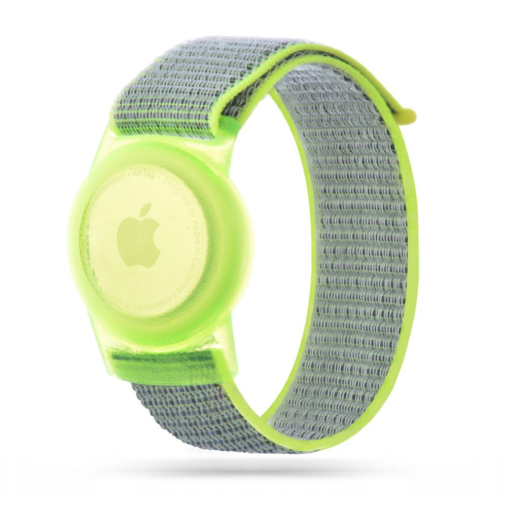 Tech-Protect Nylon For Kids Θήκη Καρπού Σιλικόνης για AirTag (Lime)