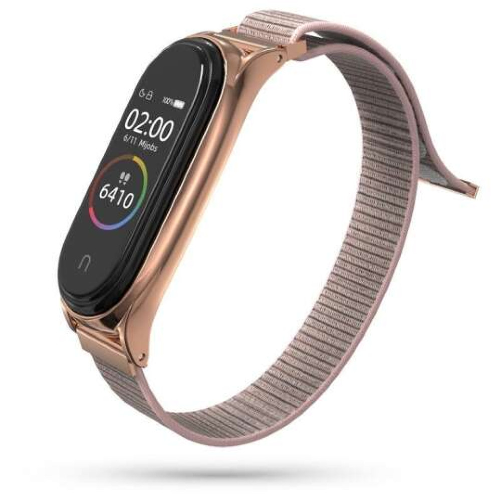 Tech-Protect Nylon λουράκι για Xiaomi Mi Smart Band 7 (Ροζ-Χρυσό)