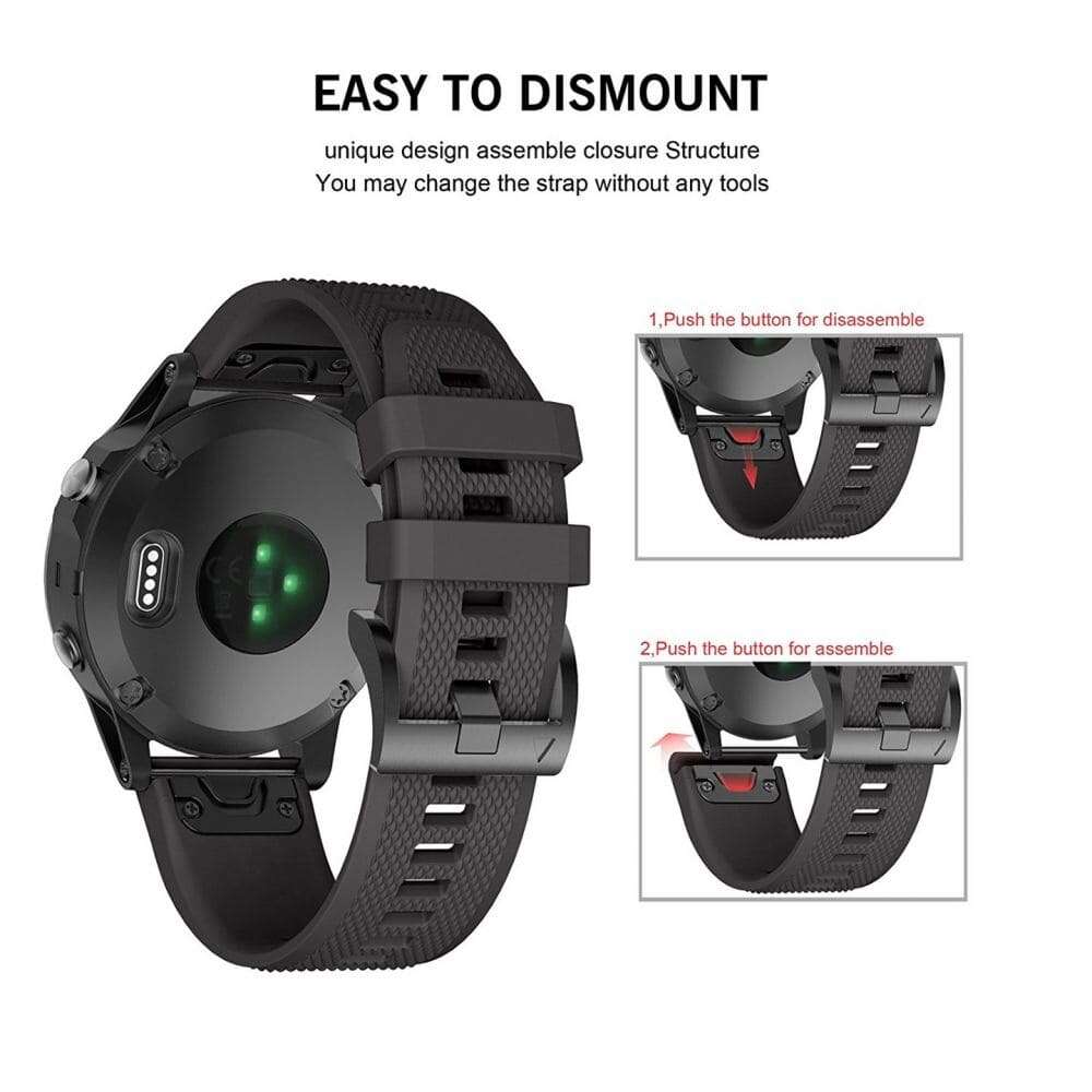 Tech-Protect Smooth Garmin Fenix 3/5X/3HR/5X Plus/6X/6X Pro (26mm) (Μαύρο)