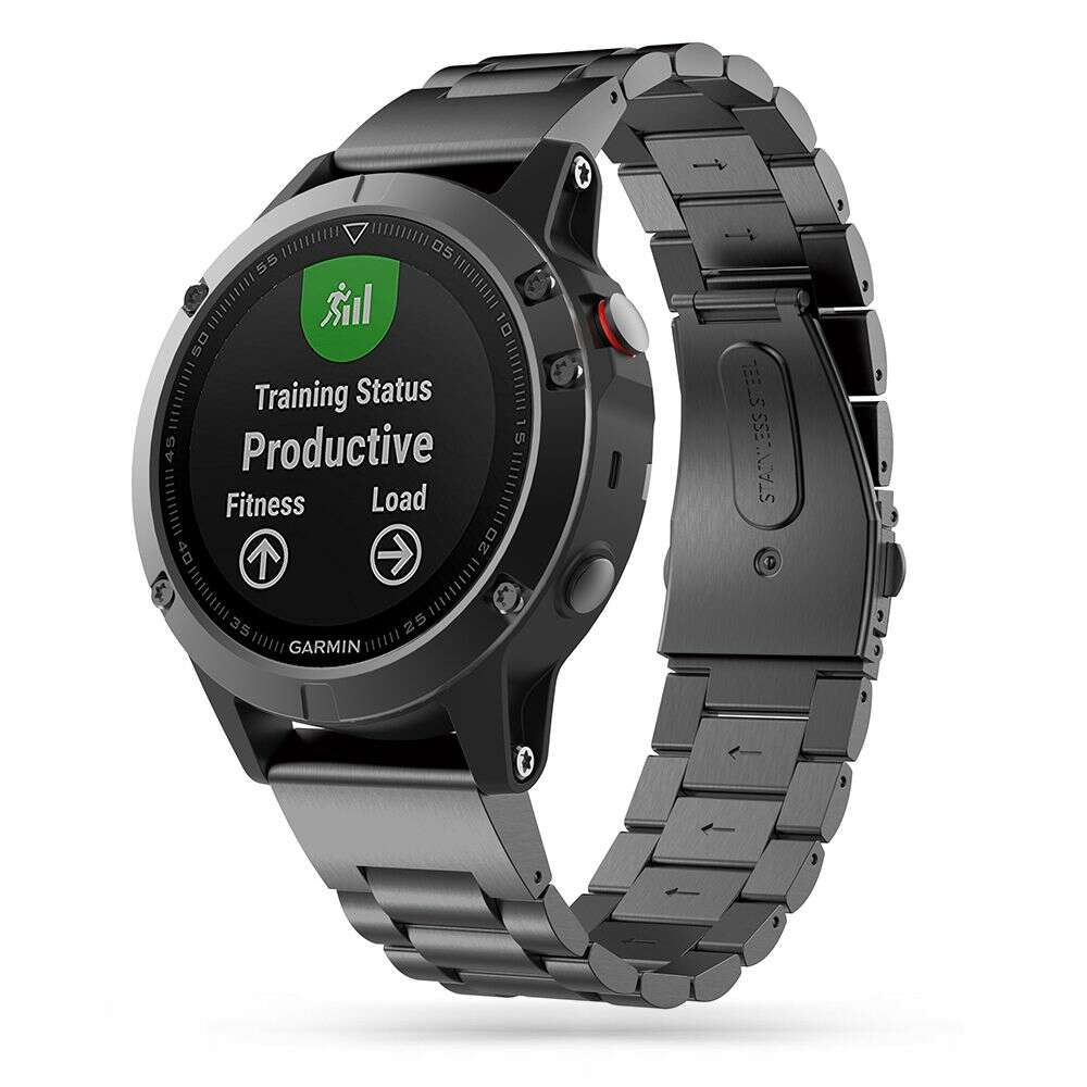 Tech-Protect Stainless Steel Bracelet για Garmin Fenix 3 / 5X / 3HR / 5X PLUS / 6X / 6X Pro / 7X (Μαύρο)