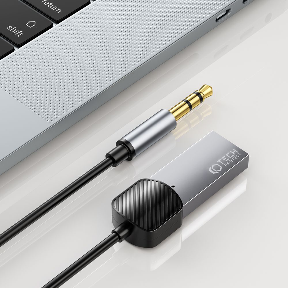 Tech-Protect Αντάπτορας Ήχου Bluetooth 5.0 Audio Adapter AUX (Grey)