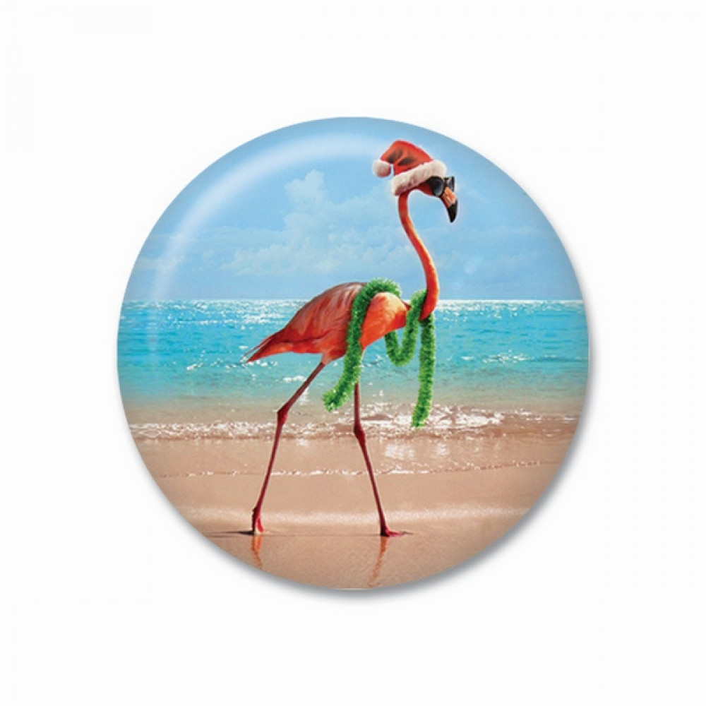 Thinkofme Christmas Μαγνητάκι 3.8cm Flamingo Παραλία