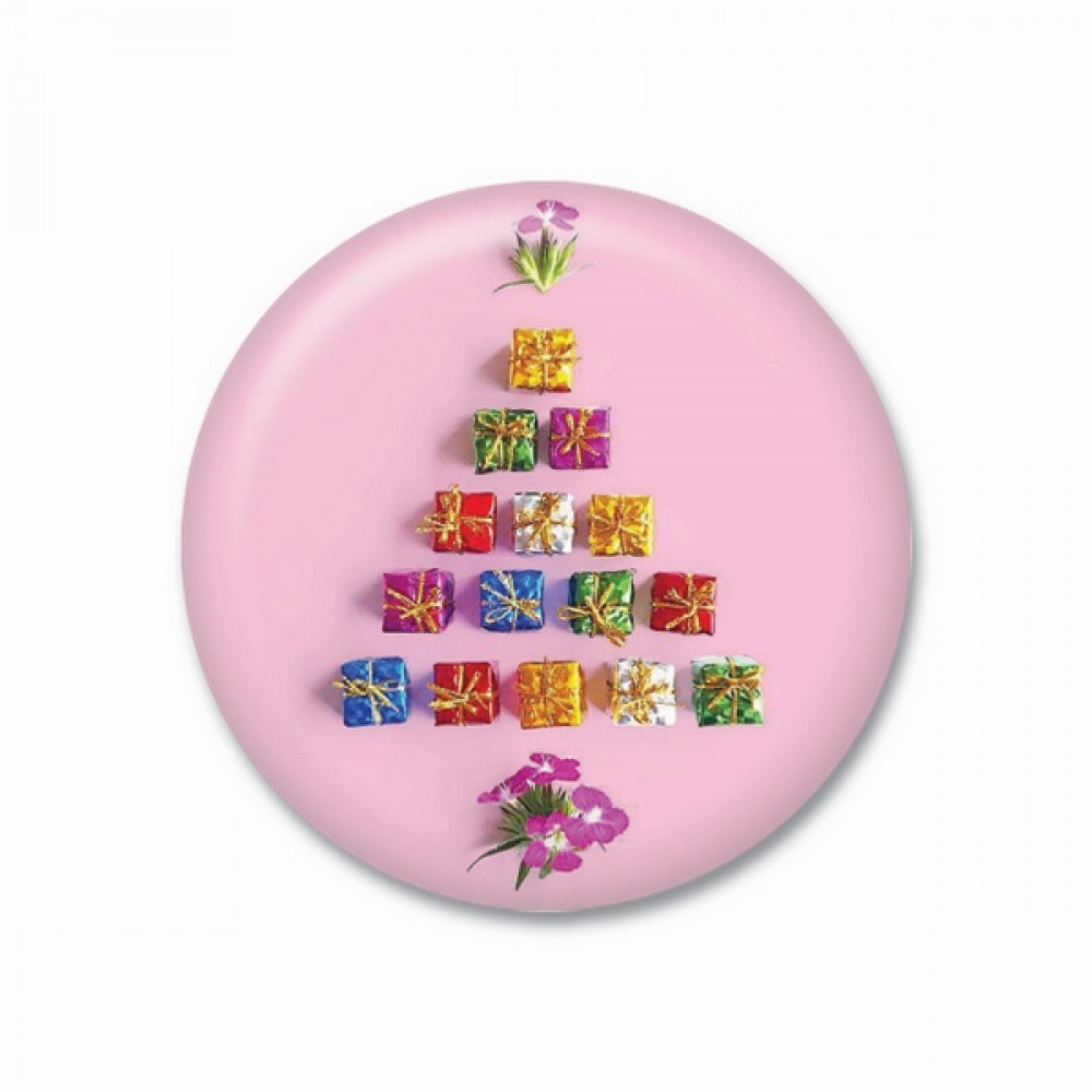 Thinkofme Christmas Μαγνητάκι 3.8cm Δέντρο Ροζ με Δώρα