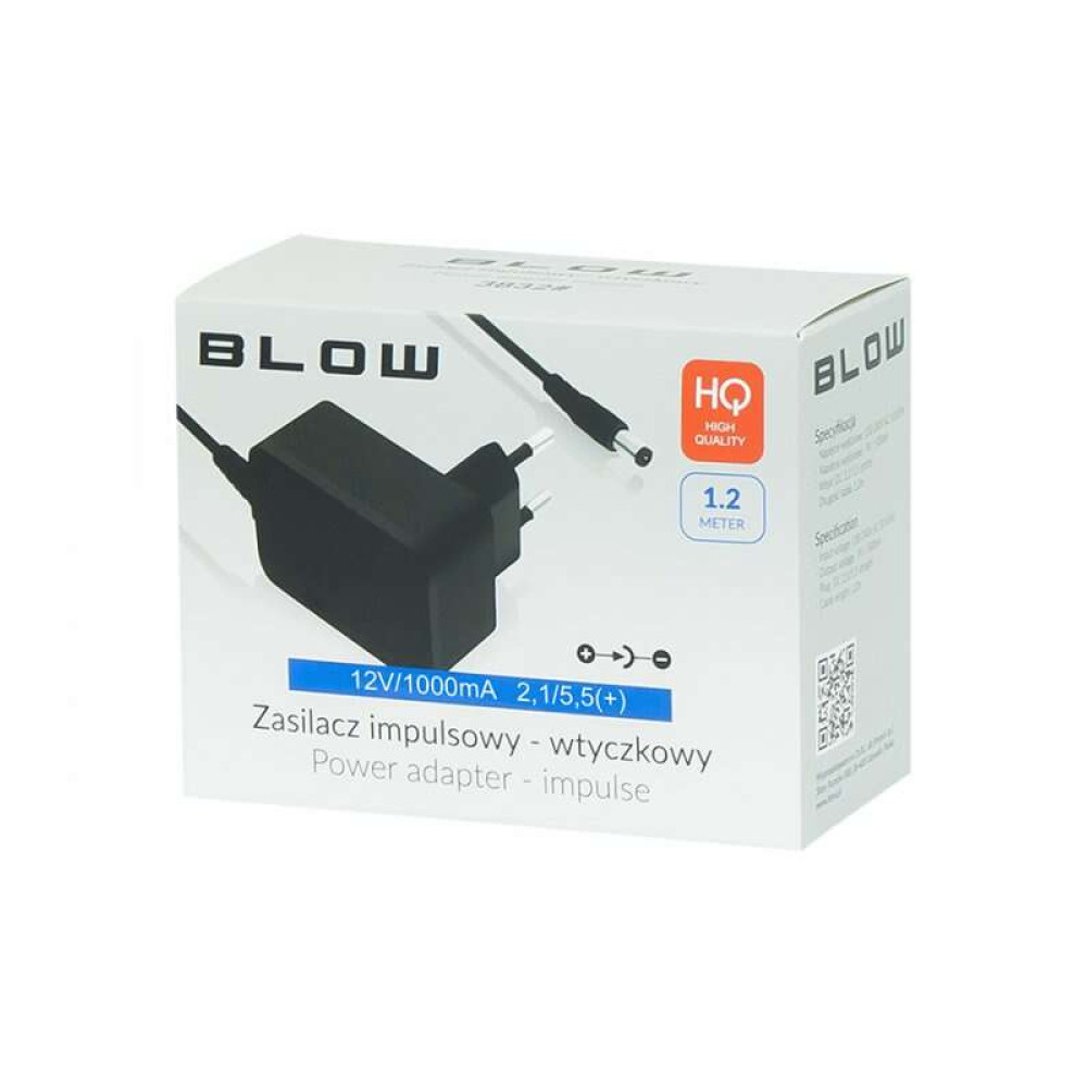 Τροφοδοτικό 12V / 1000mA 2.1 / 5.5 (+) - Blow