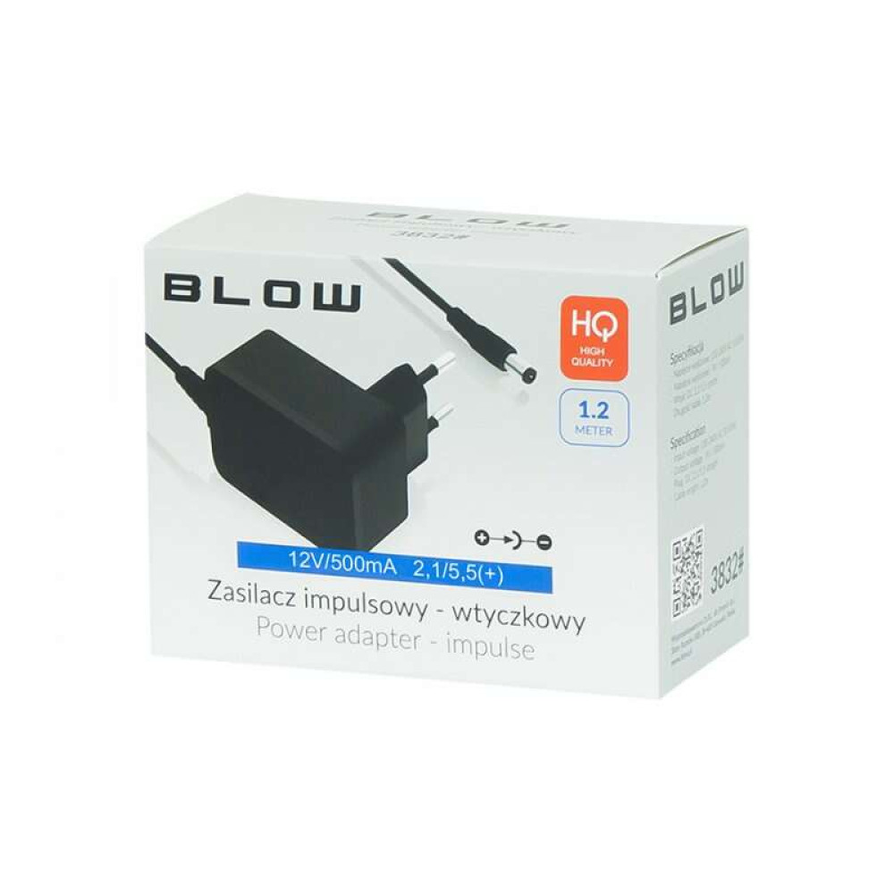 Τροφοδοτικό 12V / 500mA 2.1 / 5.5 (+) - Blow