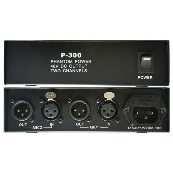 Τροφοδοτικό Phantom για 2 πυκνωτικά μικρόφωνα - P-300
