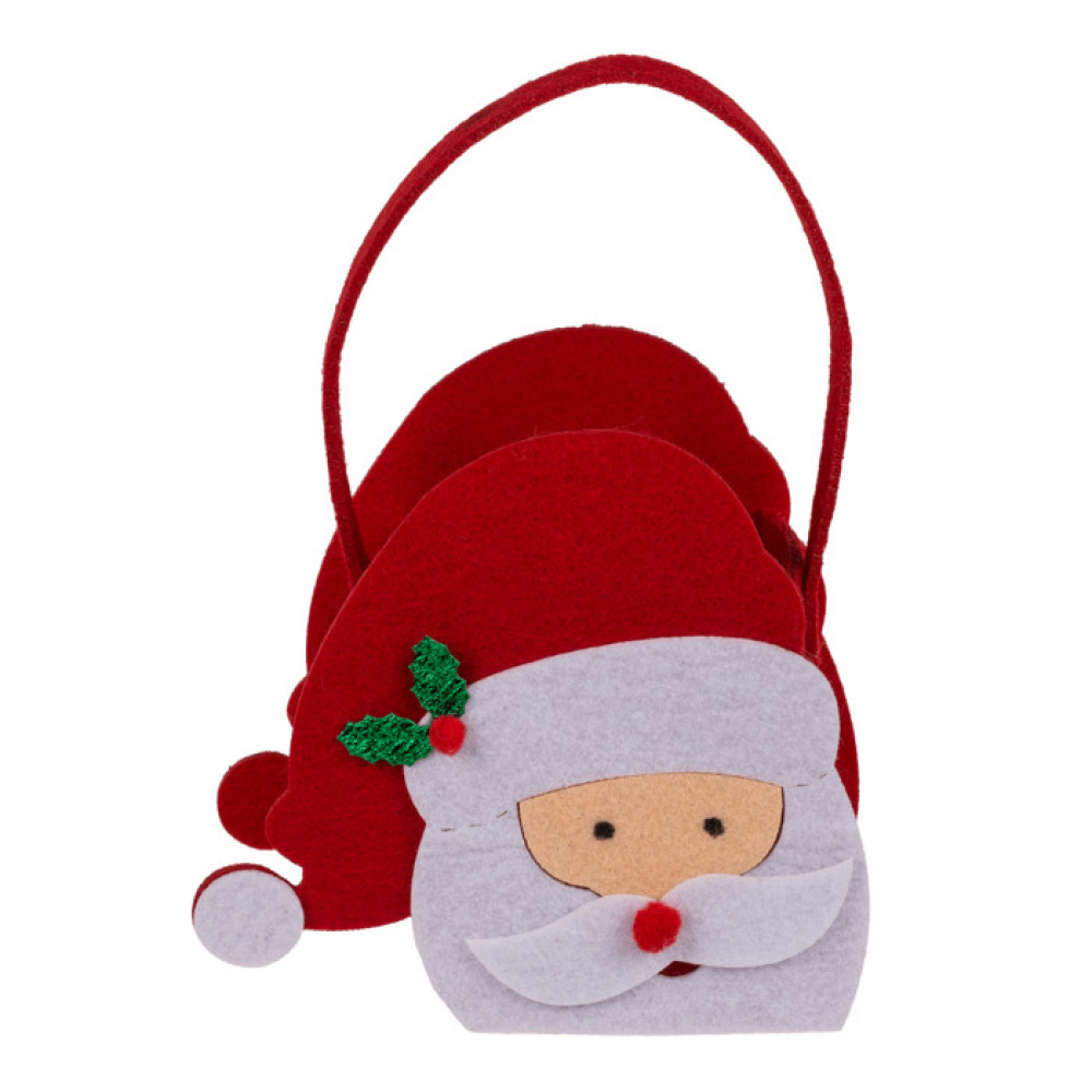Τσάντα Δώρου από Τσόχα Santa 21 x 13 x 8 cm Κόκκινο (1 τμχ)