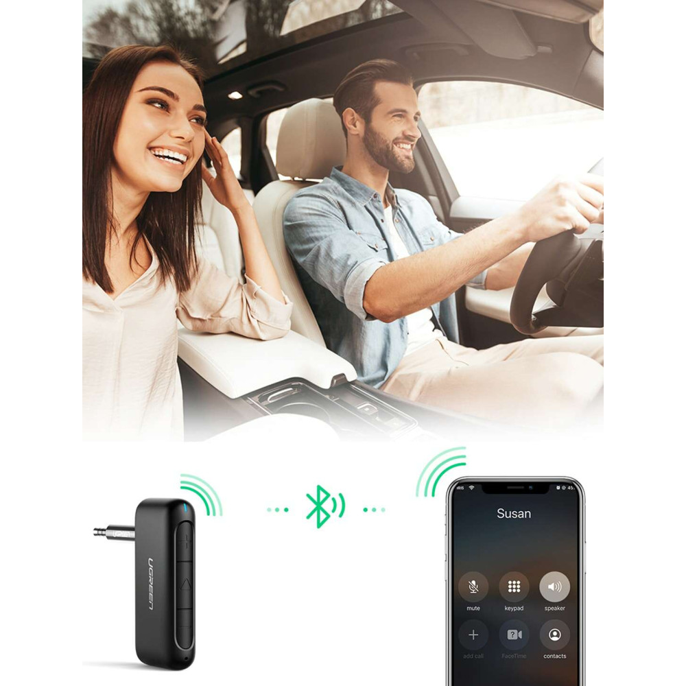 UGreen Audio transmitter CM276 Aux, Bluetooth 5.0 aptX mini jack 70303 (Μαύρο)