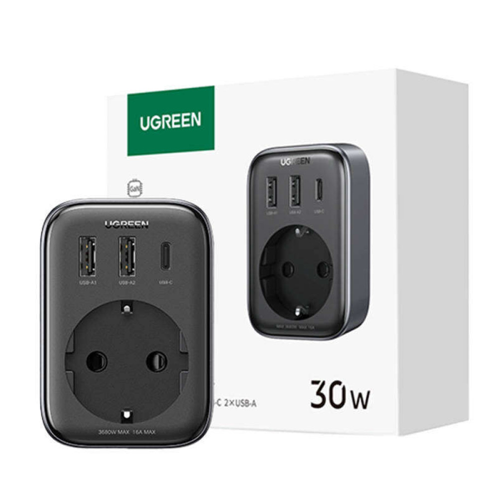 Ugreen CD314/90613 πρίζα GaN 4 σε 1 30W (Μαύρο)