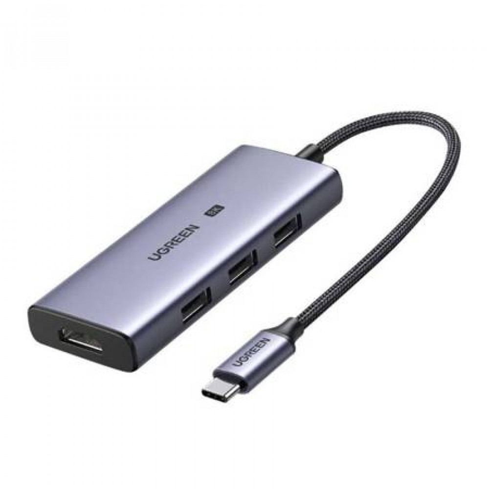 UGreen CM500 αντάπτορας Hub 4 σε 1 από USB-C σε 3x USB 3.0 +HDMI2.1 8K (Γκρι)