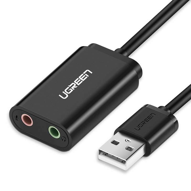UGreen US205/30724 εξωτερική κάρτα ήχου 15cm (Μαύρο)