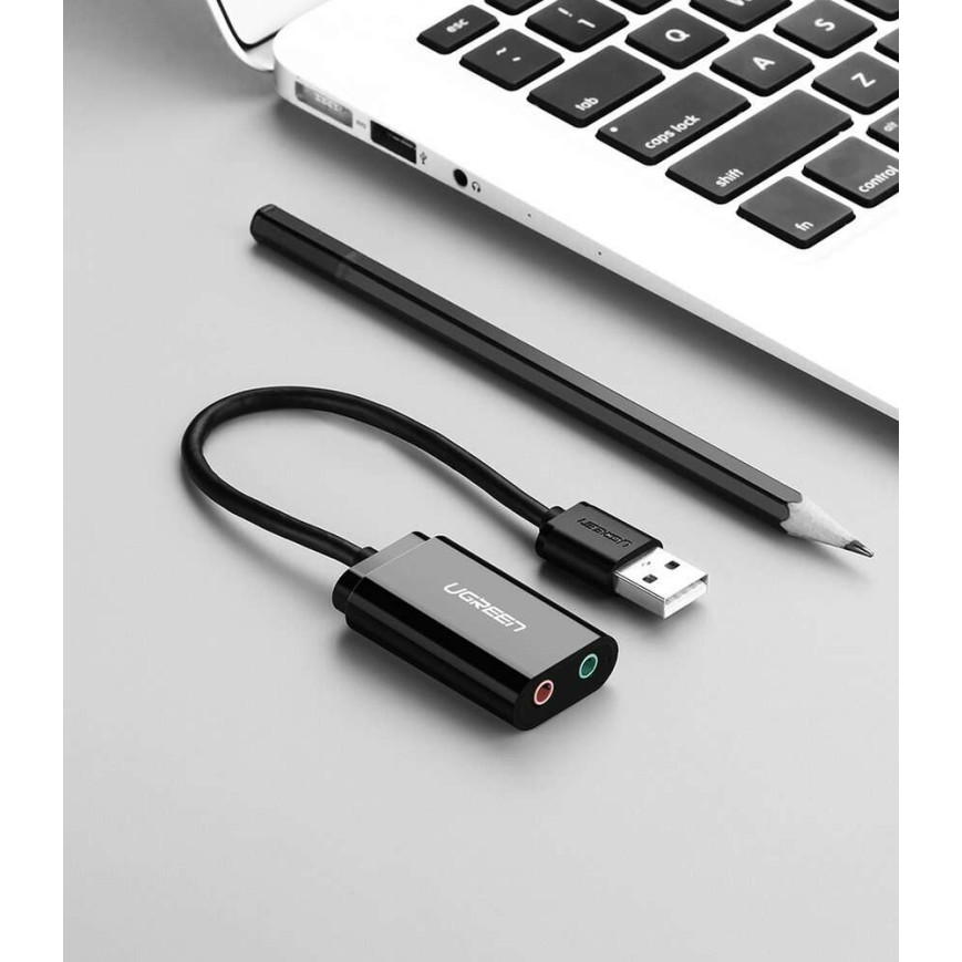 UGreen US205/30724 εξωτερική κάρτα ήχου 15cm (Μαύρο)