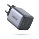 UGreen GaN φορτιστής 2x USB-C CD294/90573 45W (Γκρι)